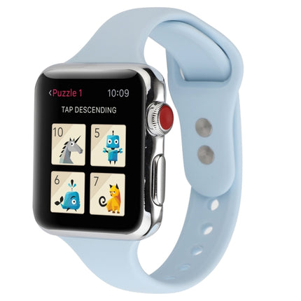 Thin Silicone Double Buckle Replacement Wrist Strap, For Apple Watch Series 7 41mm / 6 & SE & 5 & 4 40mm / 3 & 2 & 1 38mm