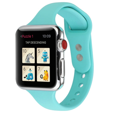 Thin Silicone Double Buckle Replacement Wrist Strap, For Apple Watch Series 8&7 41mm / SE 2&6&SE&5&4 40mm / 3&2&1 38mm