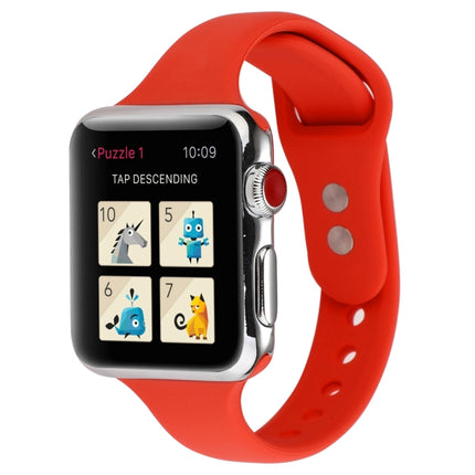 Thin Silicone Double Buckle Replacement Wrist Strap, For Apple Watch Series 8&7 41mm / SE 2&6&SE&5&4 40mm / 3&2&1 38mm