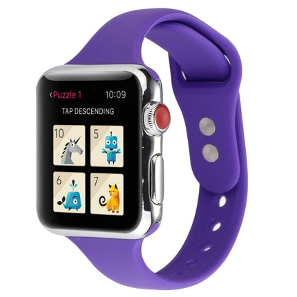 Thin Silicone Double Buckle Replacement Wrist Strap, For Apple Watch Series 8&7 41mm / SE 2&6&SE&5&4 40mm / 3&2&1 38mm