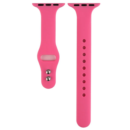 Thin Silicone Double Buckle Replacement Wrist Strap, For Apple Watch Series 7 41mm / 6 & SE & 5 & 4 40mm / 3 & 2 & 1 38mm