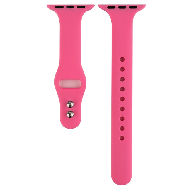 Thin Silicone Double Buckle Replacement Wrist Strap, For Apple Watch Series 7 41mm / 6 & SE & 5 & 4 40mm / 3 & 2 & 1 38mm