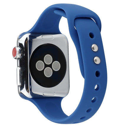 Thin Silicone Double Buckle Replacement Wrist Strap, For Apple Watch Series 8&7 41mm / SE 2&6&SE&5&4 40mm / 3&2&1 38mm
