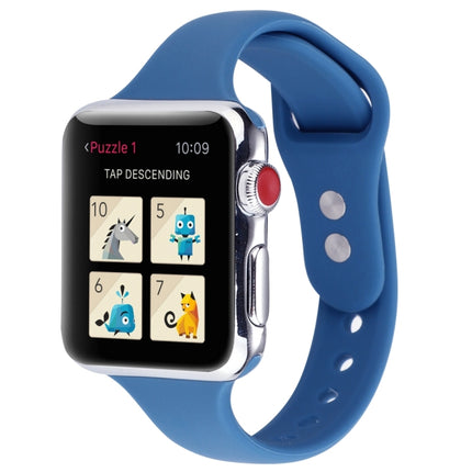 Thin Silicone Double Buckle Replacement Wrist Strap, For Apple Watch Series 8&7 41mm / SE 2&6&SE&5&4 40mm / 3&2&1 38mm