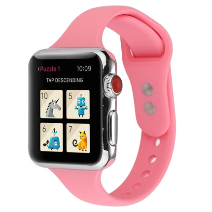 Thin Silicone Double Buckle Replacement Wrist Strap, For Apple Watch Series 7 41mm / 6 & SE & 5 & 4 40mm / 3 & 2 & 1 38mm