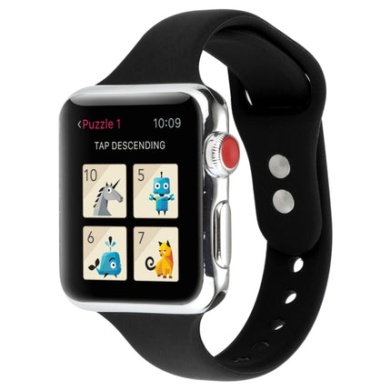 Thin Silicone Double Buckle Replacement Wrist Strap, For Apple Watch Series 8&7 41mm / SE 2&6&SE&5&4 40mm / 3&2&1 38mm