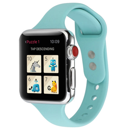 Thin Silicone Double Buckle Replacement Wrist Strap, For Apple Watch Series 7 41mm / 6 & SE & 5 & 4 40mm / 3 & 2 & 1 38mm
