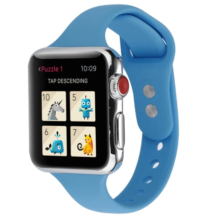 Thin Silicone Double Buckle Replacement Wrist Strap, For Apple Watch Series 8&7 41mm / SE 2&6&SE&5&4 40mm / 3&2&1 38mm
