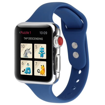 Thin Silicone Double Buckle Replacement Wrist Strap, For Apple Watch Series 8&7 41mm / SE 2&6&SE&5&4 40mm / 3&2&1 38mm