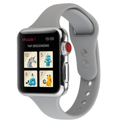 Thin Silicone Double Buckle Replacement Wrist Strap, For Apple Watch Series 8&7 41mm / SE 2&6&SE&5&4 40mm / 3&2&1 38mm