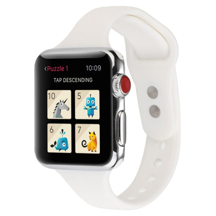 Thin Silicone Double Buckle Replacement Wrist Strap, For Apple Watch Series 7 41mm / 6 & SE & 5 & 4 40mm / 3 & 2 & 1 38mm