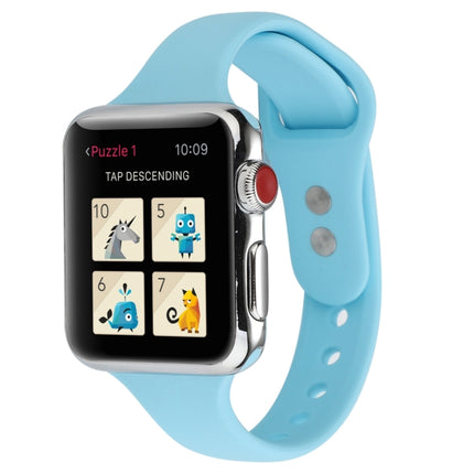 Thin Silicone Double Buckle Replacement Wrist Strap, For Apple Watch Series 8&7 41mm / SE 2&6&SE&5&4 40mm / 3&2&1 38mm
