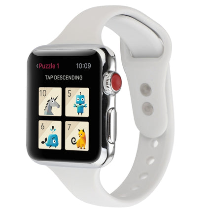 Thin Silicone Double Buckle Replacement Wrist Strap, For Apple Watch Series 8&7 41mm / SE 2&6&SE&5&4 40mm / 3&2&1 38mm