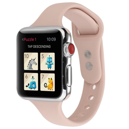 Thin Silicone Double Buckle Replacement Wrist Strap, For Apple Watch Series 8&7 41mm / SE 2&6&SE&5&4 40mm / 3&2&1 38mm