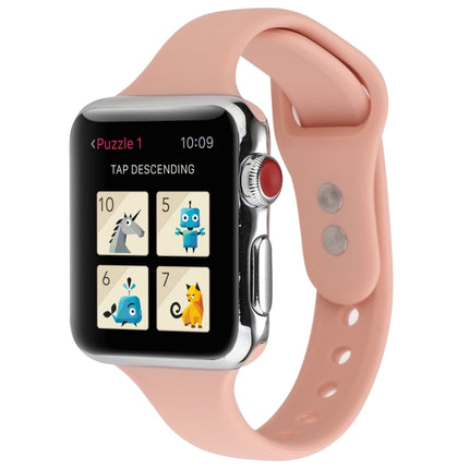 Thin Silicone Double Buckle Replacement Wrist Strap, For Apple Watch Series 7 41mm / 6 & SE & 5 & 4 40mm / 3 & 2 & 1 38mm