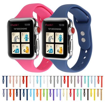 Thin Silicone Double Buckle Replacement Wrist Strap, For Apple Watch Series 7 41mm / 6 & SE & 5 & 4 40mm / 3 & 2 & 1 38mm