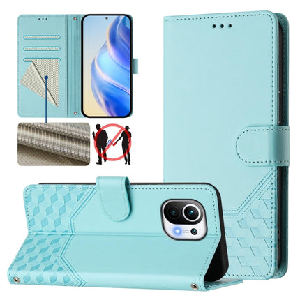 Honeycomb Embossing RFID Leather Phone Case, For Xiaomi Poco X3 GT, For Xiaomi Mi 11 Ultra, For Xiaomi Mi 11 Pro, For Xiaomi Mi 11