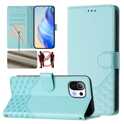 Honeycomb Embossing RFID Leather Phone Case, For Xiaomi Poco M4 Pro 4G, For Xiaomi Poco X4 Pro 5G, For Xiaomi Mi 11 Lite / Mi 11 Lite 5G NE, For Xiaomi 11T / 11T Pro