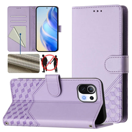 Honeycomb Embossing RFID Leather Phone Case, For Xiaomi Poco M4 Pro 4G, For Xiaomi Poco X4 Pro 5G, For Xiaomi Mi 11 Lite / Mi 11 Lite 5G NE, For Xiaomi 11T / 11T Pro