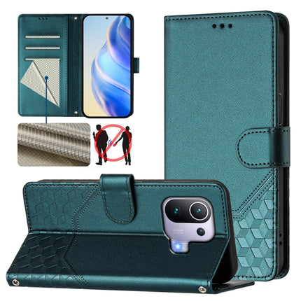 Honeycomb Embossing RFID Leather Phone Case, For Xiaomi Poco X3 GT, For Xiaomi Mi 11 Ultra, For Xiaomi Mi 11 Pro, For Xiaomi Mi 11