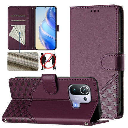Honeycomb Embossing RFID Leather Phone Case, For Xiaomi Poco X3 GT, For Xiaomi Mi 11 Ultra, For Xiaomi Mi 11 Pro, For Xiaomi Mi 11