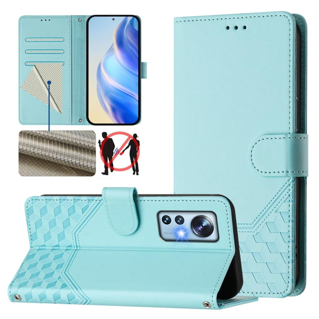 Honeycomb Embossing RFID Leather Phone Case, For Xiaomi 12 5G / 12X 5G / 12S 5G, For Xiaomi 12 Lite, For Xiaomi Poco C40 / Redmi 10C, For Xiaomi Civi 1S