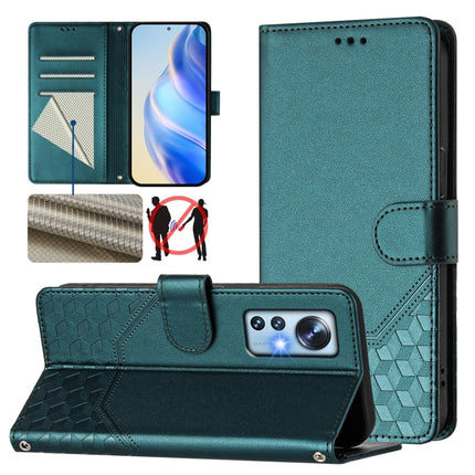 Honeycomb Embossing RFID Leather Phone Case, For Xiaomi 12 5G / 12X 5G / 12S 5G, For Xiaomi 12 Lite, For Xiaomi Poco C40 / Redmi 10C, For Xiaomi Civi 1S