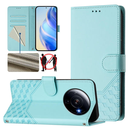 Honeycomb Embossing RFID Leather Phone Case, For Xiaomi 13 Pro 5G, For Xiaomi 13 5G, For Xiaomi 12S Ultra, For Xiaomi 12 Pro / 12S Pro