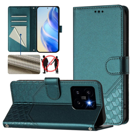 Honeycomb Embossing RFID Leather Phone Case, For Xiaomi Poco X6 5G, For Xiaomi 14 Ultra 5G, For Xiaomi 14 Pro 5G, For Xiaomi 14