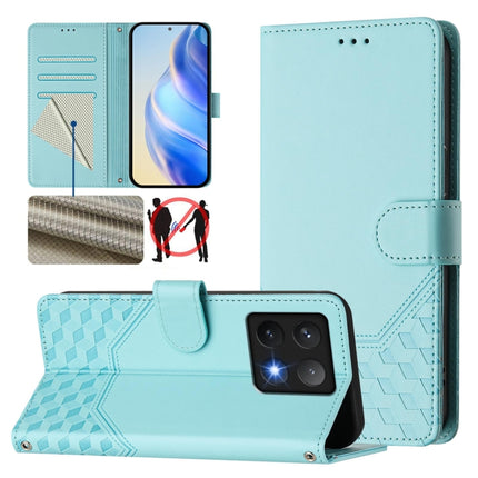 Honeycomb Embossing RFID Leather Phone Case, For Xiaomi Poco X7 Pro 5G / Redmi Turbo 4 5G, For Xiaomi Poco M7 Pro 5G, For Xiaomi 14T Pro, For Xiaomi 14T