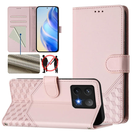 Honeycomb Embossing RFID Leather Phone Case, For Xiaomi Poco X7 Pro 5G / Redmi Turbo 4 5G, For Xiaomi Poco M7 Pro 5G, For Xiaomi 14T Pro, For Xiaomi 14T