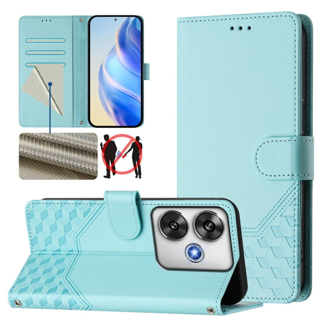 Honeycomb Embossing RFID Leather Phone Case, For Xiaomi Poco F6 5G, For Xiaomi Poco M6 Pro 4G, For Xiaomi Poco X6 Neo 5G, For Xiaomi Poco X6 Pro / Redmi K70E
