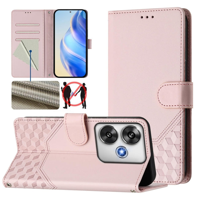 Honeycomb Embossing RFID Leather Phone Case, For Xiaomi Poco F6 5G, For Xiaomi Poco M6 Pro 4G, For Xiaomi Poco X6 Neo 5G, For Xiaomi Poco X6 Pro / Redmi K70E