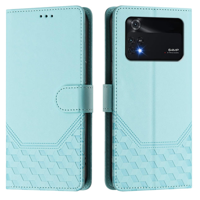 Honeycomb Embossing RFID Leather Phone Case, For Xiaomi Poco M4 Pro 4G, For Xiaomi Poco X4 Pro 5G, For Xiaomi Mi 11 Lite / Mi 11 Lite 5G NE, For Xiaomi 11T / 11T Pro