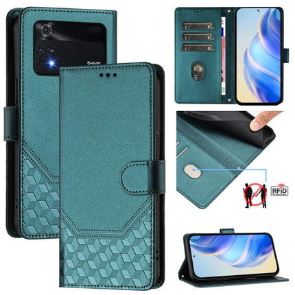 Honeycomb Embossing RFID Leather Phone Case, For Xiaomi Poco M4 Pro 4G, For Xiaomi Poco X4 Pro 5G, For Xiaomi Mi 11 Lite / Mi 11 Lite 5G NE, For Xiaomi 11T / 11T Pro