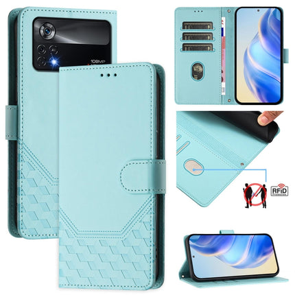Honeycomb Embossing RFID Leather Phone Case, For Xiaomi Poco M4 Pro 4G, For Xiaomi Poco X4 Pro 5G, For Xiaomi Mi 11 Lite / Mi 11 Lite 5G NE, For Xiaomi 11T / 11T Pro