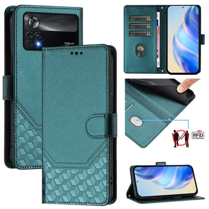 Honeycomb Embossing RFID Leather Phone Case, For Xiaomi Poco M4 Pro 4G, For Xiaomi Poco X4 Pro 5G, For Xiaomi Mi 11 Lite / Mi 11 Lite 5G NE, For Xiaomi 11T / 11T Pro