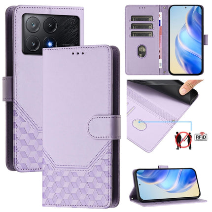 Honeycomb Embossing RFID Leather Phone Case, For Xiaomi Poco F6 5G, For Xiaomi Poco M6 Pro 4G, For Xiaomi Poco X6 Neo 5G, For Xiaomi Poco X6 Pro / Redmi K70E