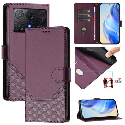 Honeycomb Embossing RFID Leather Phone Case, For Xiaomi Poco F6 5G, For Xiaomi Poco M6 Pro 4G, For Xiaomi Poco X6 Neo 5G, For Xiaomi Poco X6 Pro / Redmi K70E