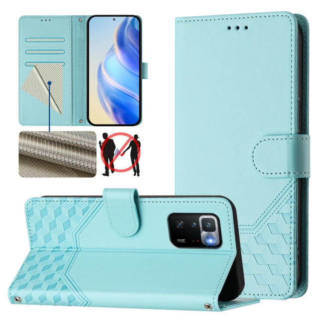 Honeycomb Embossing RFID Leather Phone Case, For Xiaomi Poco X3 GT, For Xiaomi Mi 11 Ultra, For Xiaomi Mi 11 Pro, For Xiaomi Mi 11