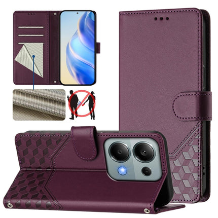 Honeycomb Embossing RFID Leather Phone Case, For Xiaomi Poco F6 5G, For Xiaomi Poco M6 Pro 4G, For Xiaomi Poco X6 Neo 5G, For Xiaomi Poco X6 Pro / Redmi K70E