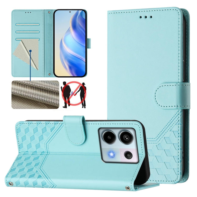 Honeycomb Embossing RFID Leather Phone Case, For Xiaomi Poco X6 5G, For Xiaomi 14 Ultra 5G, For Xiaomi 14 Pro 5G, For Xiaomi 14