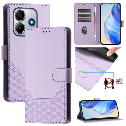 Honeycomb Embossing RFID Leather Phone Case, For Xiaomi Poco X7 Pro 5G / Redmi Turbo 4 5G, For Xiaomi Poco M7 Pro 5G, For Xiaomi 14T Pro, For Xiaomi 14T