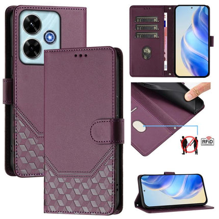 Honeycomb Embossing RFID Leather Phone Case, For Xiaomi 15T 5G, For Xiaomi Civi 5 Pro 5G, For Xiaomi 15S Pro 5G, For Xiaomi Poco M6 Plus / Redmi 13x 4G