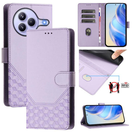 Honeycomb Embossing RFID Leather Phone Case, For Xiaomi 15T 5G, For Xiaomi Civi 5 Pro 5G, For Xiaomi 15S Pro 5G, For Xiaomi Poco M6 Plus / Redmi 13x 4G