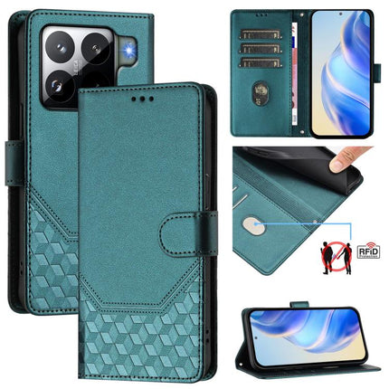 Honeycomb Embossing RFID Leather Phone Case, For Xiaomi 15T 5G, For Xiaomi Civi 5 Pro 5G, For Xiaomi 15S Pro 5G, For Xiaomi Poco M6 Plus / Redmi 13x 4G