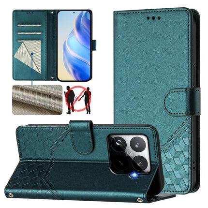 Honeycomb Embossing RFID Leather Phone Case, For Xiaomi 17 Max 5G, For Xiaomi 17T Pro 5G, For Redmi 15 5G Global / 15 4G SEA 169.5mm, For Xiaomi 15T Pro 5G