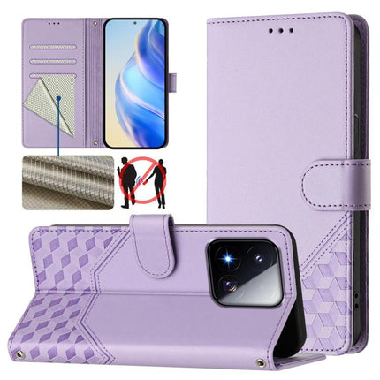 Honeycomb Embossing RFID Leather Phone Case, For Xiaomi 17 Max 5G, For Xiaomi 17T Pro 5G, For Redmi 15 5G Global / 15 4G SEA 169.5mm, For Xiaomi 15T Pro 5G