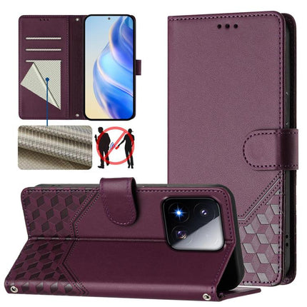 Honeycomb Embossing RFID Leather Phone Case, For Xiaomi 17 Max 5G, For Xiaomi 17T Pro 5G, For Redmi 15 5G Global / 15 4G SEA 169.5mm, For Xiaomi 15T Pro 5G