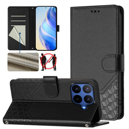 Honeycomb Embossing RFID Leather Phone Case, For Xiaomi 17 Max 5G, For Xiaomi 17T Pro 5G, For Redmi 15 5G Global / 15 4G SEA 169.5mm, For Xiaomi 15T Pro 5G